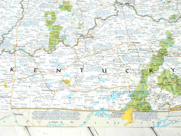 ナショナル ジオグラフィック オハイオ州&インディアナ州 US・80's ヴィンテージ・マップ・地図