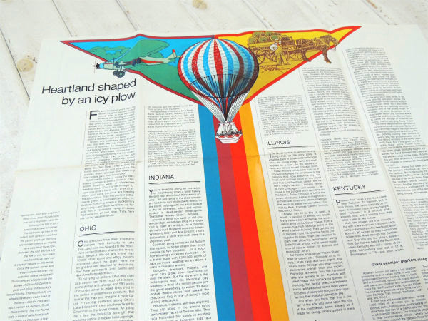 ナショナル ジオグラフィック オハイオ州&インディアナ州 US・80's ヴィンテージ・マップ・地図