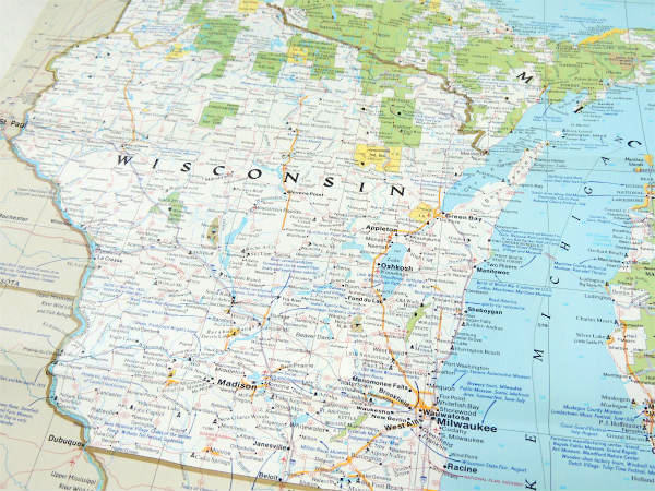 ナショナル ジオグラフィック アメリカ USA 五大湖・80s ヴィンテージ・マップ・地図