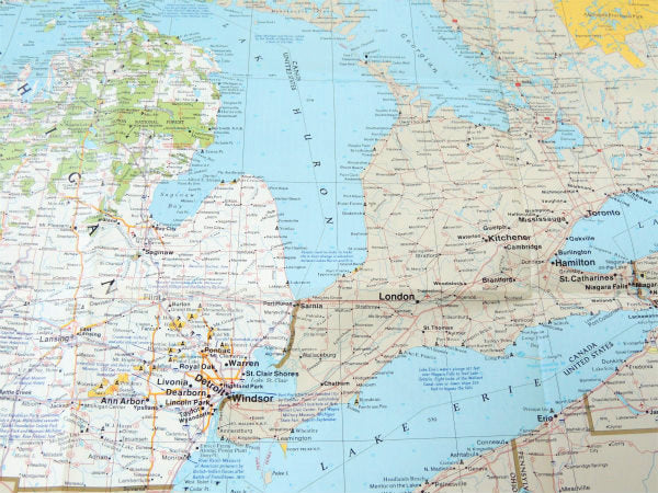 ナショナル ジオグラフィック アメリカ USA 五大湖・80s ヴィンテージ・マップ・地図