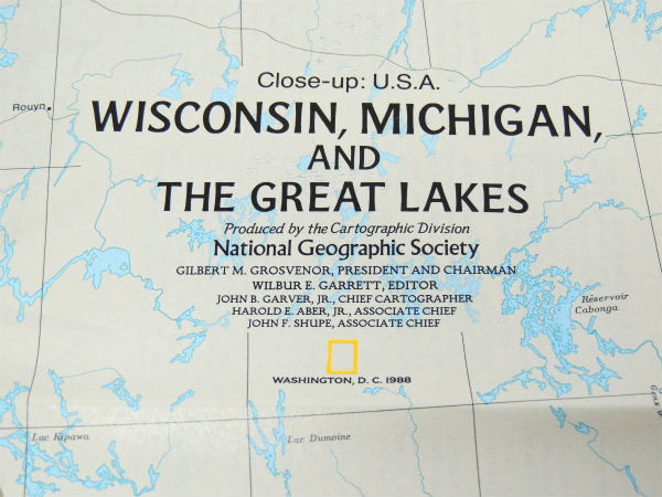 ナショナル ジオグラフィック アメリカ USA 五大湖・80s ヴィンテージ・マップ・地図