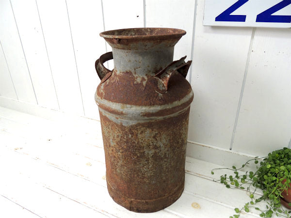【シャビー&ジャンク】USA・アイアン製・アンティーク・ミルク缶・ミルク容器・カントリースタイル
