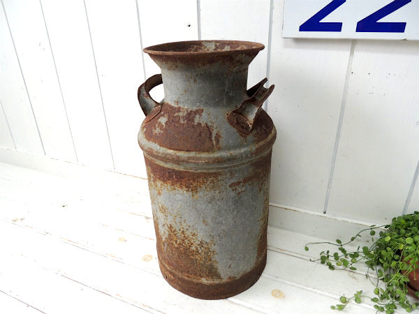 【シャビー&ジャンク】USA・アイアン製・アンティーク・ミルク缶・ミルク容器・カントリースタイル