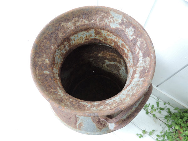 【シャビー&ジャンク】USA・アイアン製・アンティーク・ミルク缶・ミルク容器・カントリースタイル