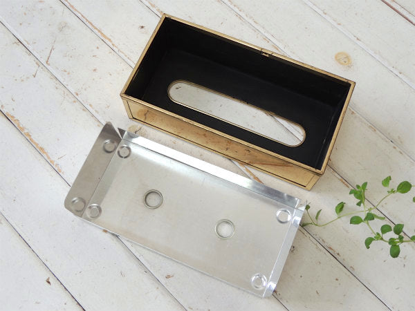 ミッドセンチュリー・ゴールドトーン・ヴィンテージ・ティッシュケース・ティッシュボックス USA