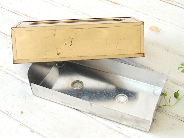 ミッドセンチュリー・ゴールドトーン・ヴィンテージ・ティッシュケース・ティッシュボックス USA