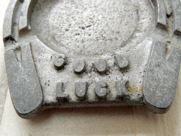 【GOOD LUCK】メッセージ付き・馬・蹄鉄・無骨・ヴィンテージ・灰皿・USA/カリフォルニア