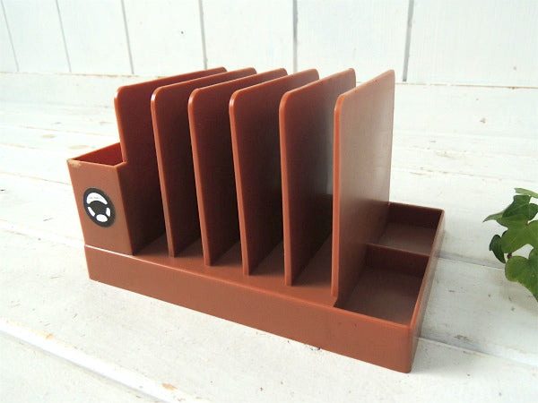 【SWL】ブラウンカラー・70's・ヴィンテージ・書類トレイ/卓上レタースタンド・ステーショナリー