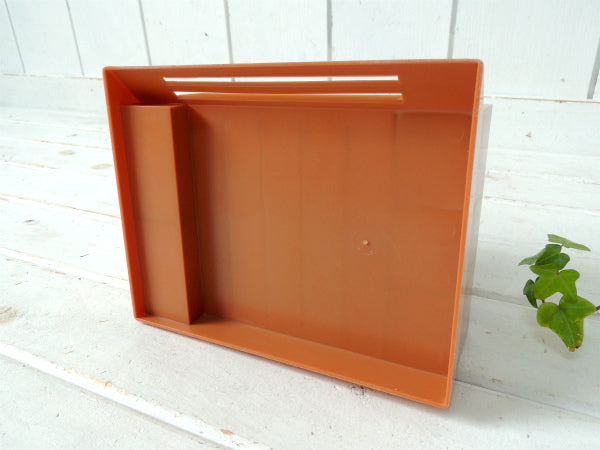 【SWL】ブラウンカラー・70's・ヴィンテージ・書類トレイ/卓上レタースタンド・ステーショナリー