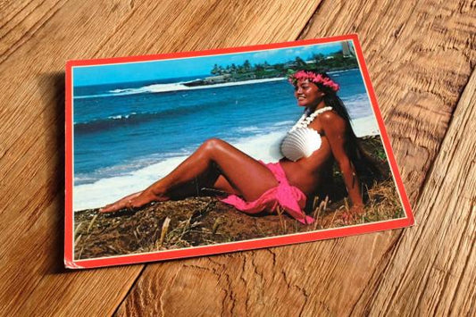 ポリネシアンガール ヴィンテージ・ヌード写真・セクシーポーズ・ポストカード ハガキ・絵葉書・印刷物