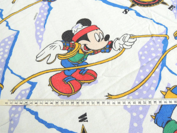 【ミッキーマウス&グーフィー】アイスクライミング柄・コットン・ユーズドシーツ(1/2)ディズニー