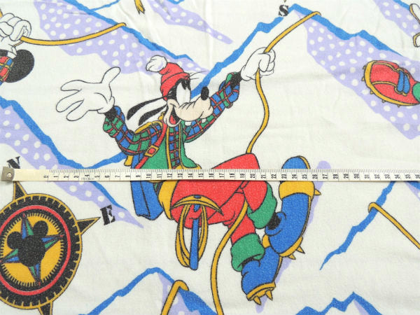 【ミッキーマウス&グーフィー】アイスクライミング柄・コットン・ユーズドシーツ(1/2)ディズニー