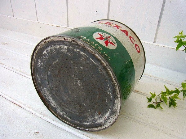 【TEXACO】テキサコ・ヴィンテージ・オイル缶(フタ付き)　USA