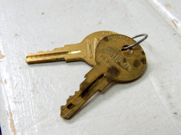 【NATIONAL KEY・ナショナル】2個・MM123・ヴィンテージ・鍵・キー・真鍮製・ロゴ