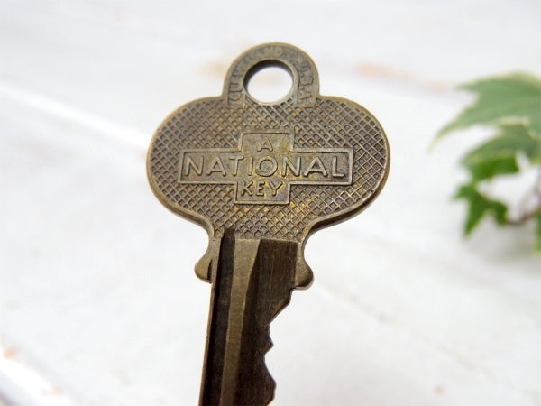 【NATIONAL KEY・ナショナル】DE 1・ヴィンテージ・鍵・キー・真鍮製・ロゴ・キャラクター
