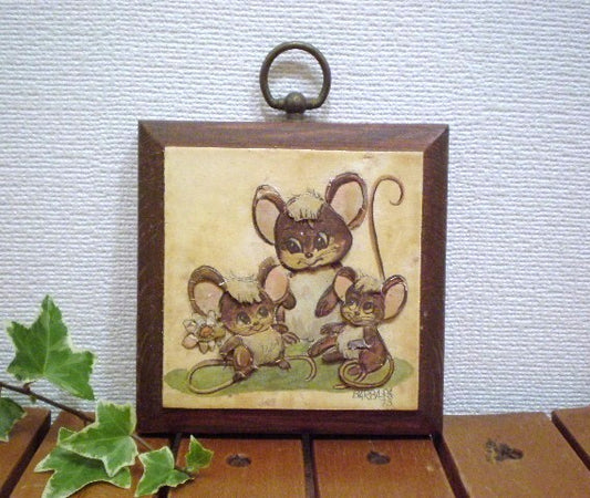 USA　ねずみファミリーのビンテージ壁掛け