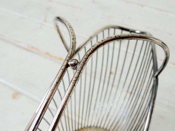 イタリア製・シルバープレート・ヴィンテージ・ワインバスケット/ボトルスタンド/ワインパニエ
