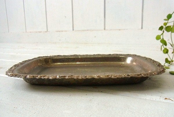 花柄モチーフのノベルティ・金属製・ヴィンテージ・トレイ/マネートレイ USA