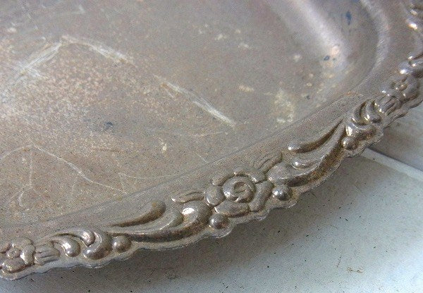 花柄モチーフのノベルティ・金属製・ヴィンテージ・トレイ/マネートレイ USA