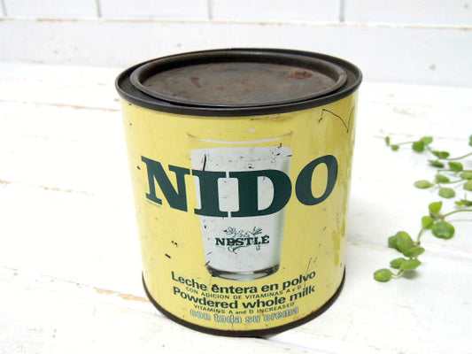 NIDO Nestle社 粉末ミルク ヴィンテージ ティン缶 ブリキ缶 イエロー