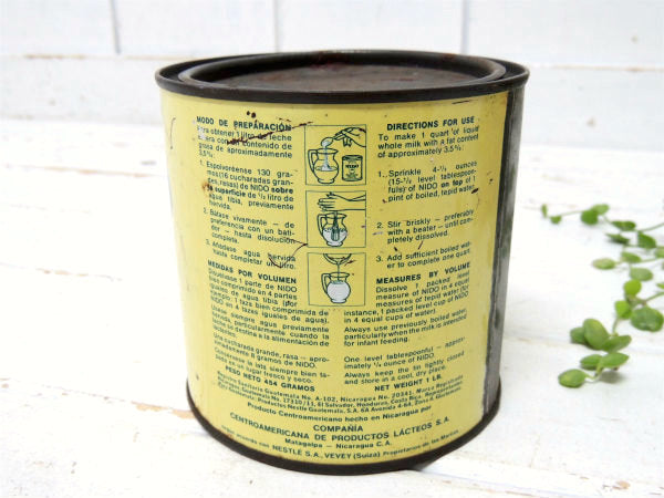 NIDO Nestle社 粉末ミルク ヴィンテージ ティン缶 ブリキ缶 イエロー