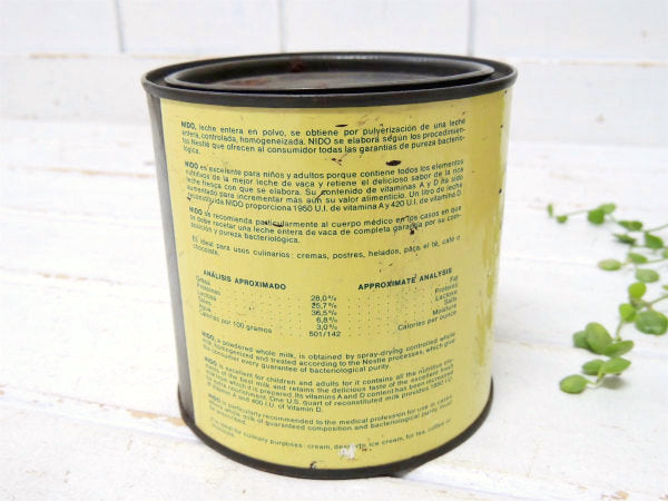 NIDO Nestle社 粉末ミルク ヴィンテージ ティン缶 ブリキ缶 イエロー
