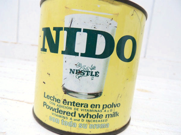 NIDO Nestle社 粉末ミルク ヴィンテージ ティン缶 ブリキ缶 イエロー