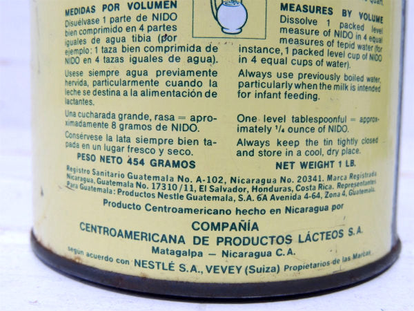 NIDO Nestle社 粉末ミルク ヴィンテージ ティン缶 ブリキ缶 イエロー