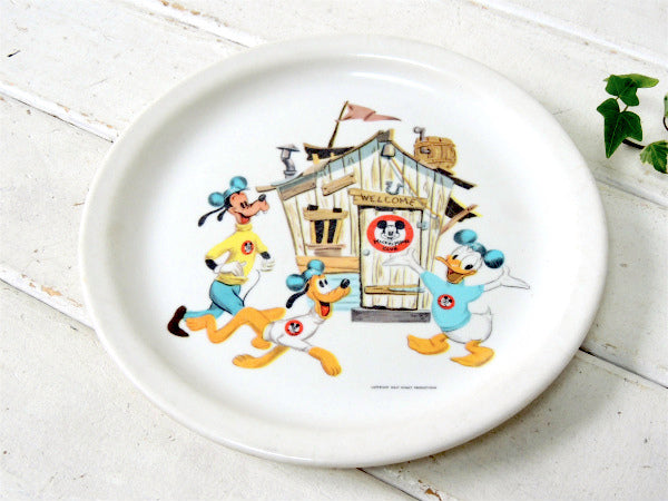 【ミッキーマウスクラブ】ドナルド&グーフィー&プルート・メラミン製・ヴィンテージ・プレート/皿