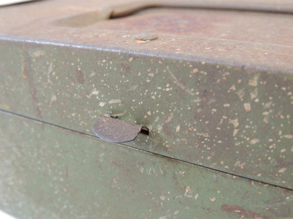 【アーミー&ミリタリーカラー】ブリキ製・ヴィンテージ・ツールボックス・工具箱・工業系