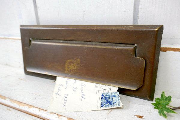 真鍮製 OLD ノスタルジック 埋め込み アンティーク レタースロット&目隠し フルセット 郵便受け