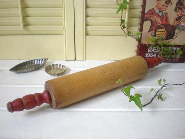 USA　木製・回転式アンティーク・ローリングピン/めん棒