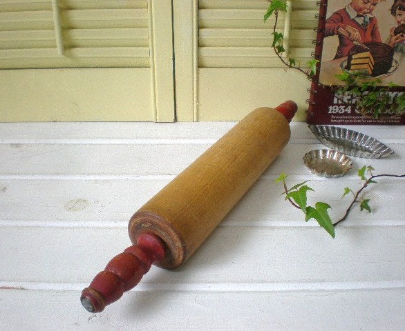 USA　木製・回転式アンティーク・ローリングピン/めん棒