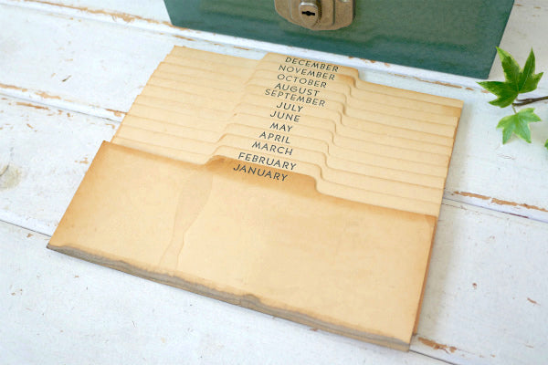 PORTA FILE 鍵付き US グリーン ヴィンテージ ファイルケース 書類ケース メタルケース