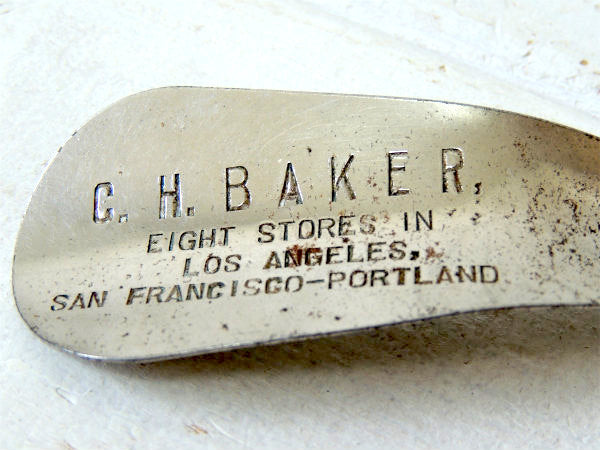 CH.BAKER アドバタイジング・ビンテージ・靴べら シューホーン LA SF キーホルダー