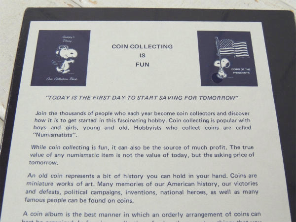 【SNOOPY】スヌーピー・1965年製・デッドストック・ヴィンテージ・コインコレクション本