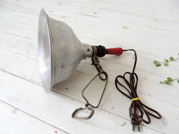 【VICTOR】木製ハンドル・ブリキ製・ヴィンテージ・クリップライト/ポータブルランプ/照明