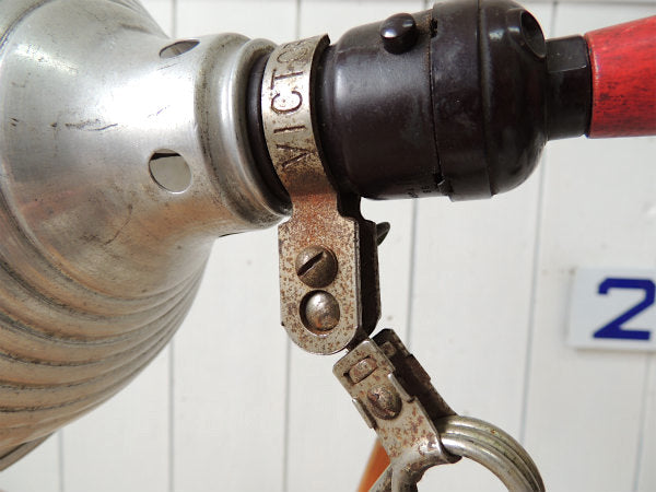 【VICTOR】木製ハンドル・ブリキ製・ヴィンテージ・クリップライト/ポータブルランプ/照明