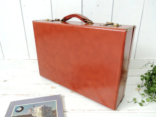 【REXBILT】レザー製×真鍮・ヴィンテージ・アタッシュケース/ブリーフケース/鞄 USA