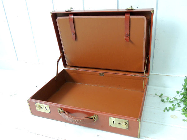 【REXBILT】レザー製×真鍮・ヴィンテージ・アタッシュケース/ブリーフケース/鞄 USA