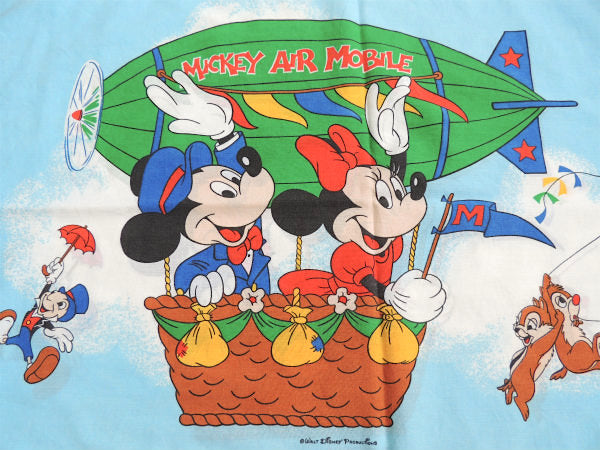 ミッキー&ミニー ディズニー 飛行船柄 ヴィンテージ ピロケース 枕カバー USA