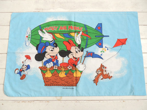 ミッキー&ミニー ディズニー 飛行船柄 ヴィンテージ ピロケース 枕カバー USA