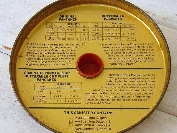 Aunt Jemima 限定品・パンケーキミックス・80's ヴィンテージ・ティン缶 USA