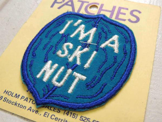 USA スキー 大好き メッセージ・アメリカンビンテージ・デッドストック・刺繍・ワッペン