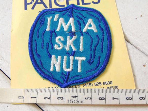 USA スキー 大好き メッセージ・アメリカンビンテージ・デッドストック・刺繍・ワッペン
