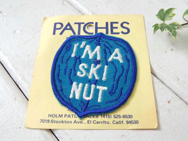 USA スキー 大好き メッセージ・アメリカンビンテージ・デッドストック・刺繍・ワッペン