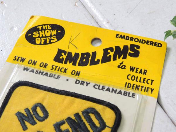 NO DEAD END HERE・無限 メッセージ・ヴィンテージ・ワッペン・刺繍・エンブレム