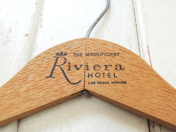 【Riviera Hotel】ラスベガス・ホテル・両面ロゴ入り・ヴィンテージ・木製ハンガー