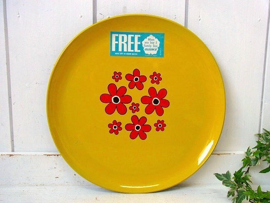 カラフル&ポップな花柄・デッドストック・ヴィンテージ・トレイ/盆 USA