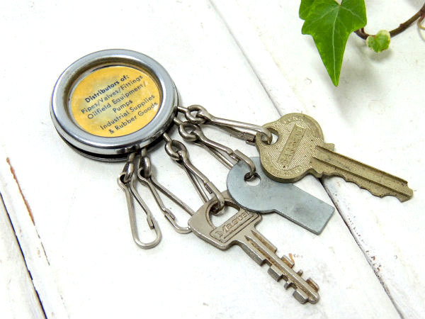 【S&D・oil】アドバタイジング・キーホルダー・鍵3本付き・USA・ビンテージ・工業系